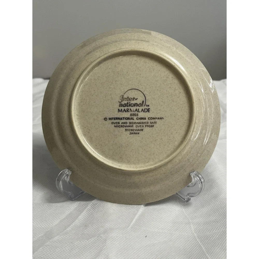 Vtg International Marmalade Goose Stoneware Salad Plates Cottage Country Farm